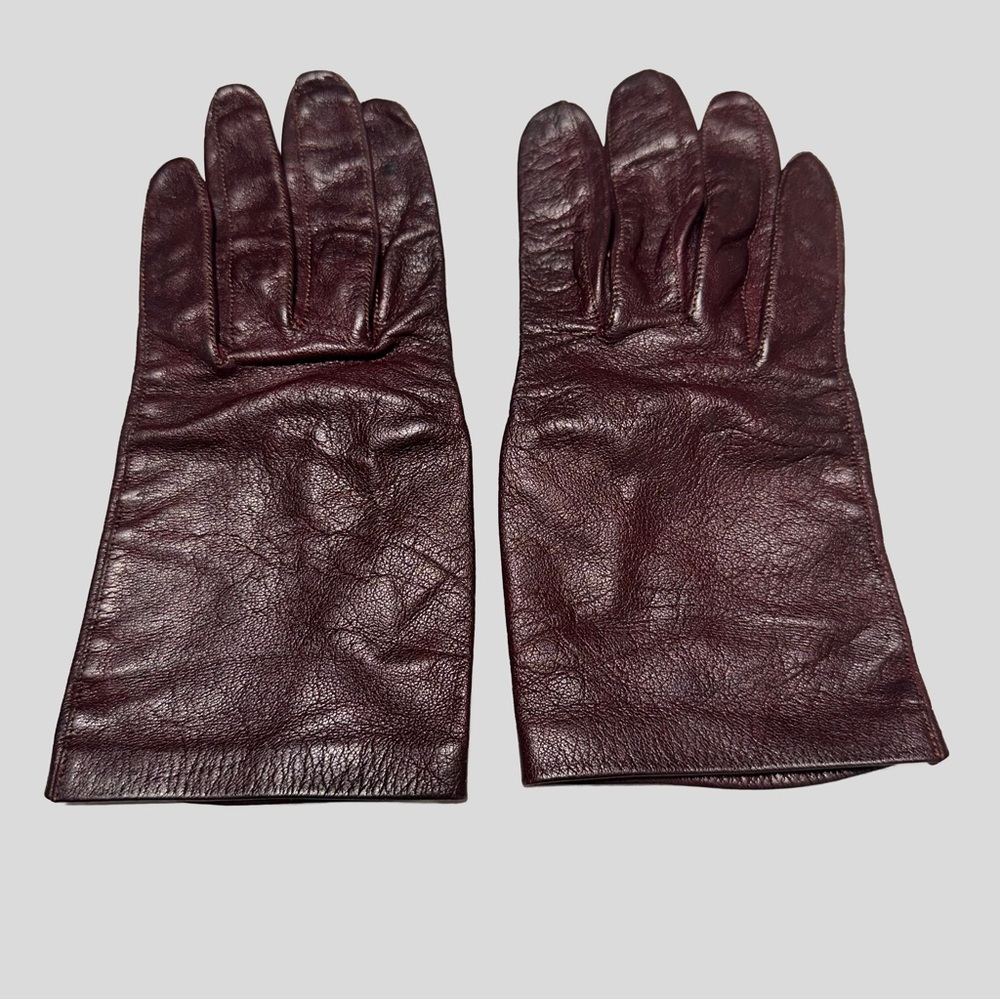 70s Vintage OXBLOOD Leather Gloves Quiet Luxury Old Money 6.5